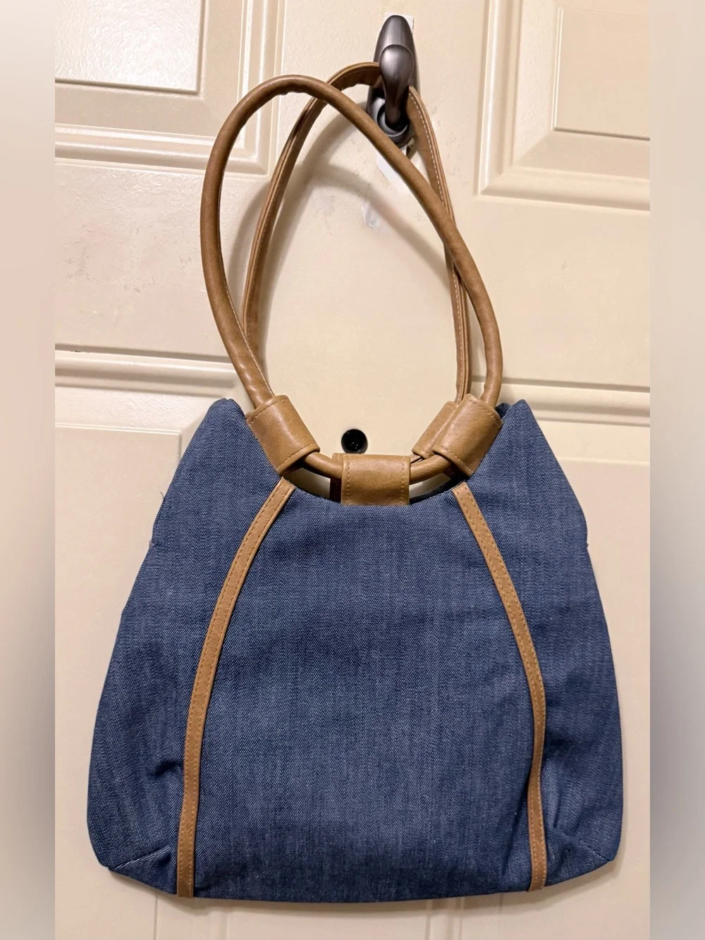 Vintage Levis Denim Hobo Bag with Vegan Leather